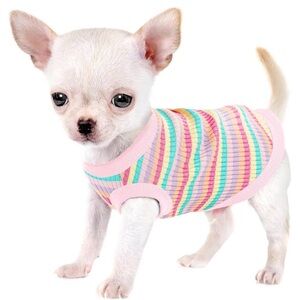 Dog Clothes cotton rib small dog shirt for small breeds cats tank style